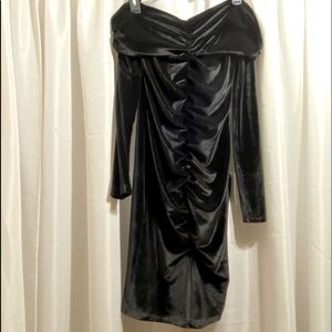 Black Off the Shoulder Evening Dress